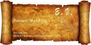 Benes Vulfia névjegykártya